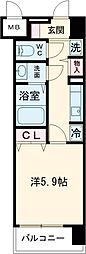 ジオエント福島野田レジデンス 1Kの間取図画像