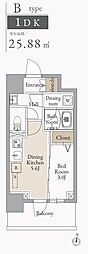 JMF-Residence蔵前鳥越 1DKの間取図画像