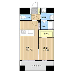 LIBTH九品寺II 1LDKの間取図画像