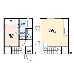 サン・フレンドヌッタリ 1DKの間取図画像