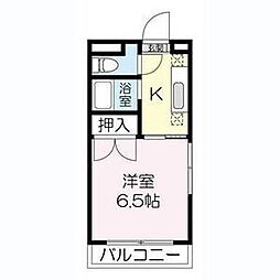フォレストプラザ 1Kの間取図画像