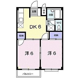 エルディムオオモリ 2DKの間取図画像