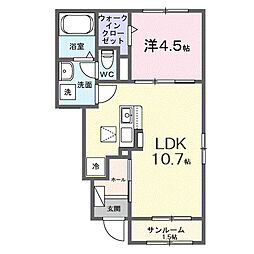 シリウス 1LDKの間取図画像