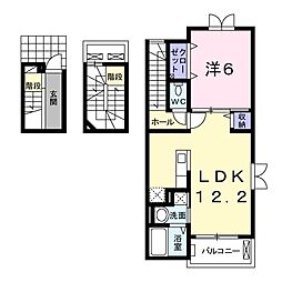 ライジングサン 1LDKの間取図画像