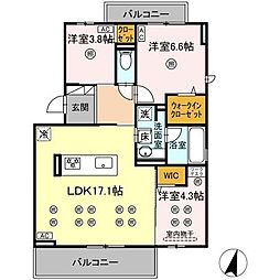 D-ROOM HILLS 泉台 3LDKの間取図画像