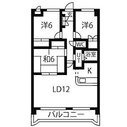 アルカディア3 3LDKの間取図画像
