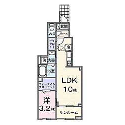 エテルノ アルドール 1LDKの間取図画像