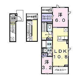 エテルノ アルドール 2LDKの間取図画像