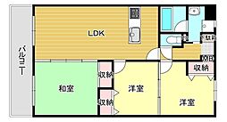 エミネント西新 3LDKの間取図画像