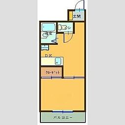 イトーピア野里 1DKの間取図画像