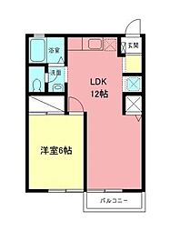 第2ブレーメン 1LDKの間取図画像