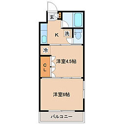 イーグルハイツ宮千代 2Kの間取図画像