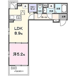 グラース 1LDKの間取図画像
