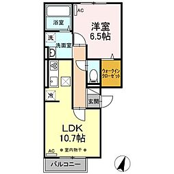 アンジュール 1LDKの間取図画像