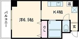 マンションアスカ 1Kの間取図画像