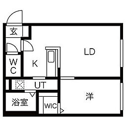 REALORICASA 1LDKの間取図画像