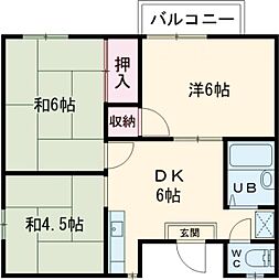 ひまわり壱番館 3DKの間取図画像