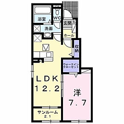 ルパルク I 1LDKの間取図画像