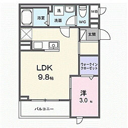 メゾン リッシュ 1LDKの間取図画像