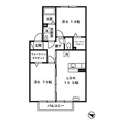 アキュール 2LDKの間取図画像