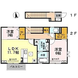 エマーブル 2LDKの間取図画像