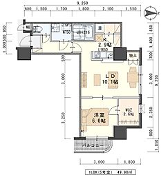 アルヴィエール 1LDKの間取図画像