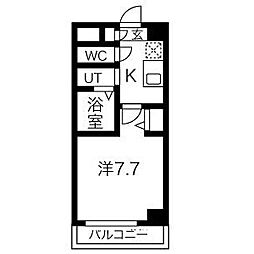 グリーン7 1Kの間取図画像