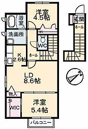 バレモレラ 2LDKの間取図画像