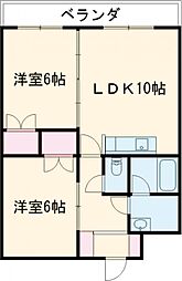 フジ企画ビル 2LDKの間取図画像