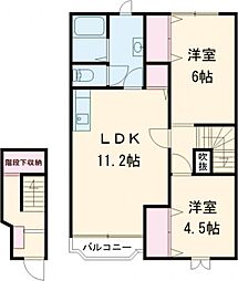 J・フィールド 2LDKの間取図画像