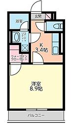 ルーチェ 1Kの間取図画像