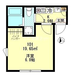 テラスシード鶴見 1Kの間取図画像