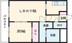 エスパシオ近見 1LDKの間取図画像
