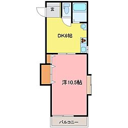 パルメディアS 1DKの間取図画像