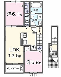 ヴェルドゥーラI 2LDKの間取図画像