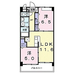 ソル・レヴァンテ 2LDKの間取図画像
