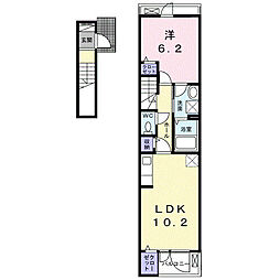 アーヴルコート 1LDKの間取図画像