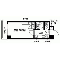 ラヴィニア・北村2 1Kの間取図画像