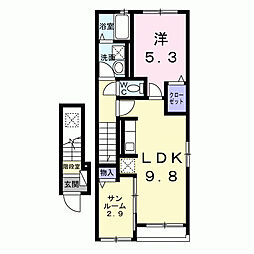 メゾン ド ベル 1LDKの間取図画像