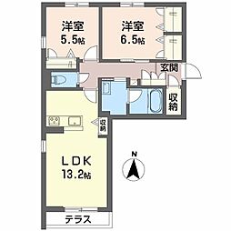 シャーメゾン英和 2LDKの間取図画像