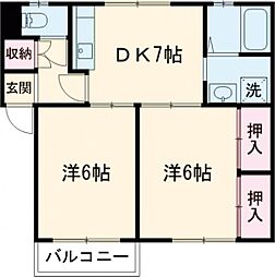 アートヒルズ2 2DKの間取図画像