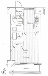 フィットエル仙台一番町 1Kの間取図画像