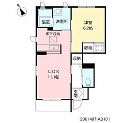 ファミーユA 1LDKの間取図画像