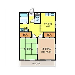 フローラハイツ 2Kの間取図画像