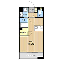 LIBTH-水前寺 ワンルームの間取図画像