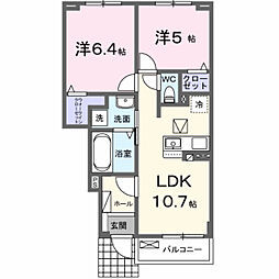 クラール倉治A 2LDKの間取図画像