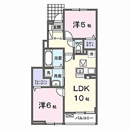 クラール倉治C 2LDKの間取図画像