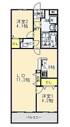 Tフエアリーときわ 2LDKの間取図画像