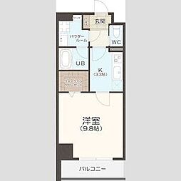 プレミアムタウンプレイス 1Kの間取図画像