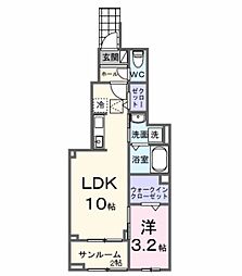 ネオ デフィ 1LDKの間取図画像